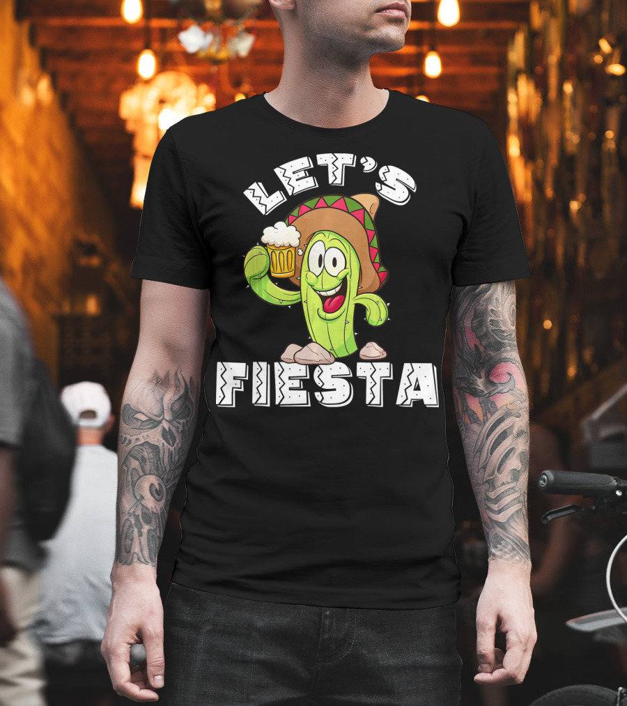Let's Fiesta Cactus Sombrero Beer T-Shirt