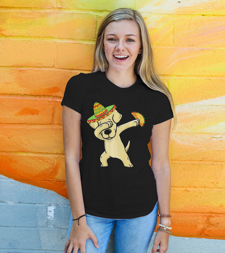 Labrador Retriever Dabbing With Taco And Sombrero T-Shirt