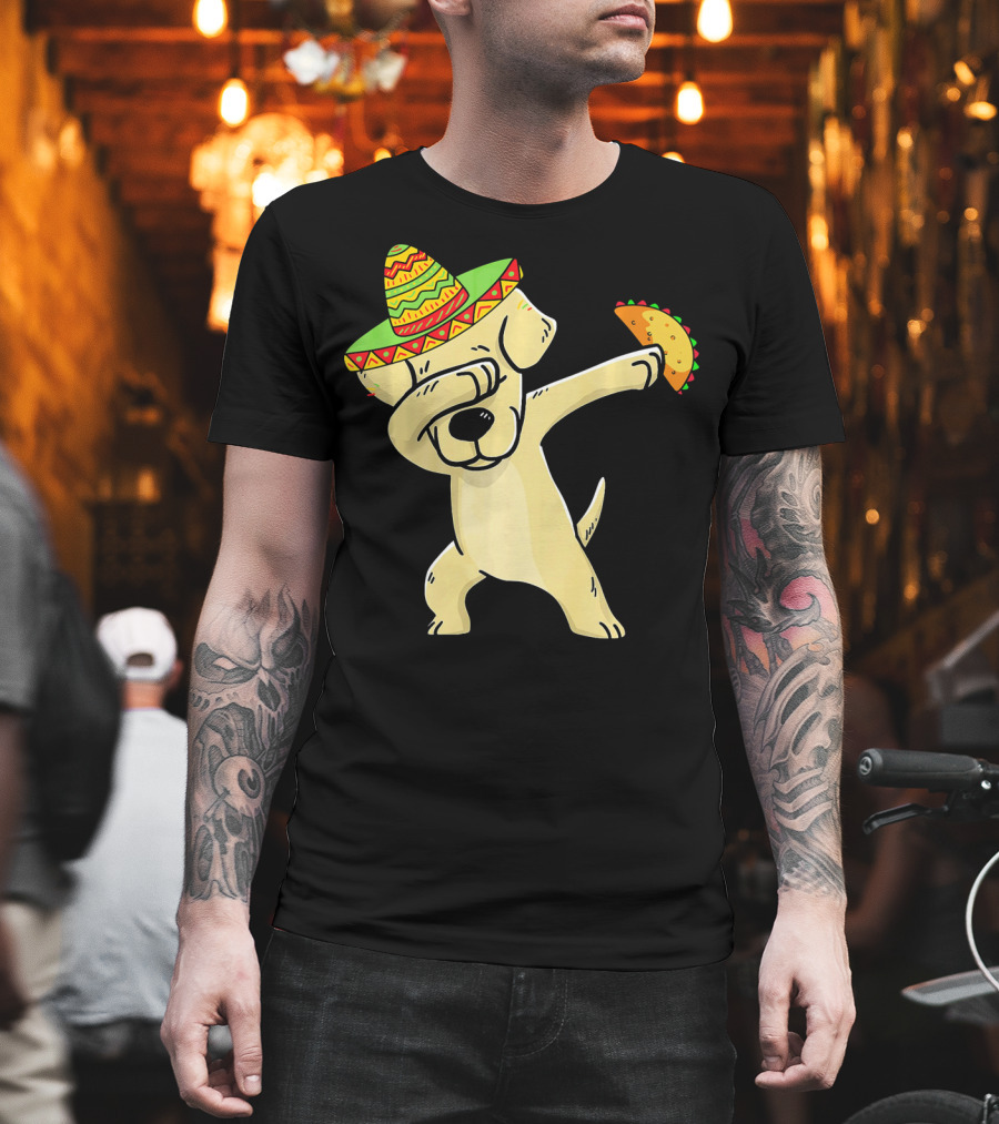 Labrador Retriever Dabbing With Taco And Sombrero T-Shirt