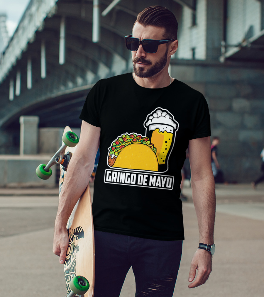 Gringo De Mayo Taco Beer Pun Cinco De Mayo T-Shirt