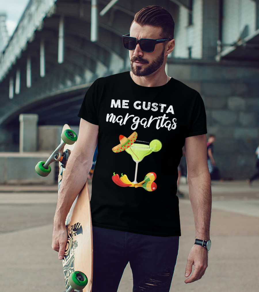Me Gusta Margaritas Sombrero Lime Peppers Fiesta T-Shirt