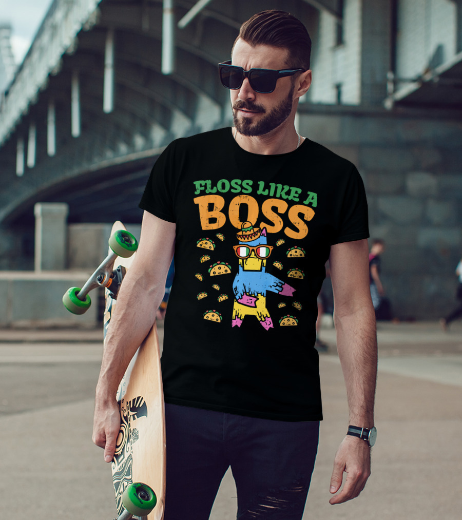 Floss Like A Boss Pinata Taco Dance Cinco De Mayo T-Shirt