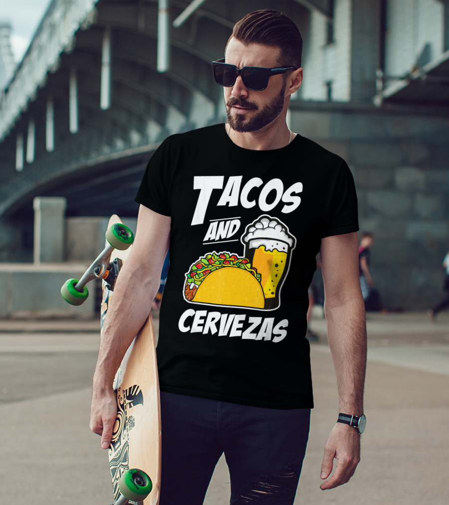 Tacos And Cervezas Funny Cinco De Mayo T-Shirt