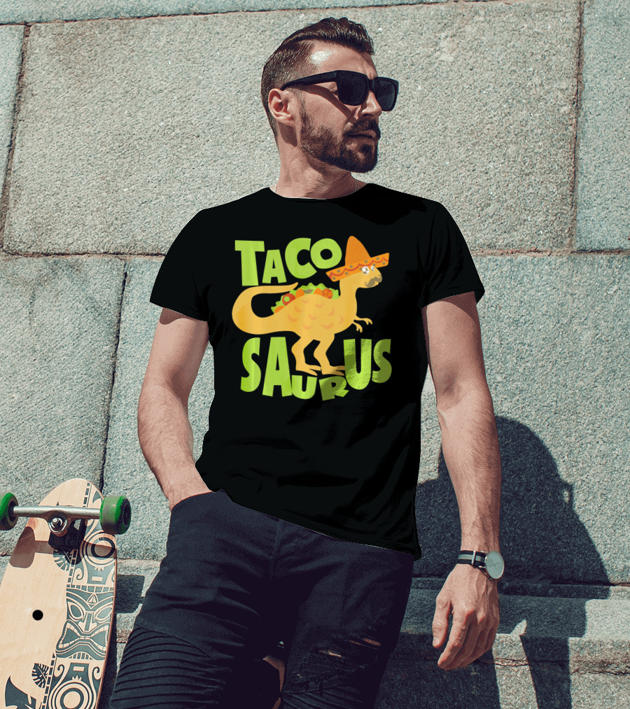 Cinco De Mayo Taco Tacosa Dinosaur Tacosaurus Sombrero T-Shirt