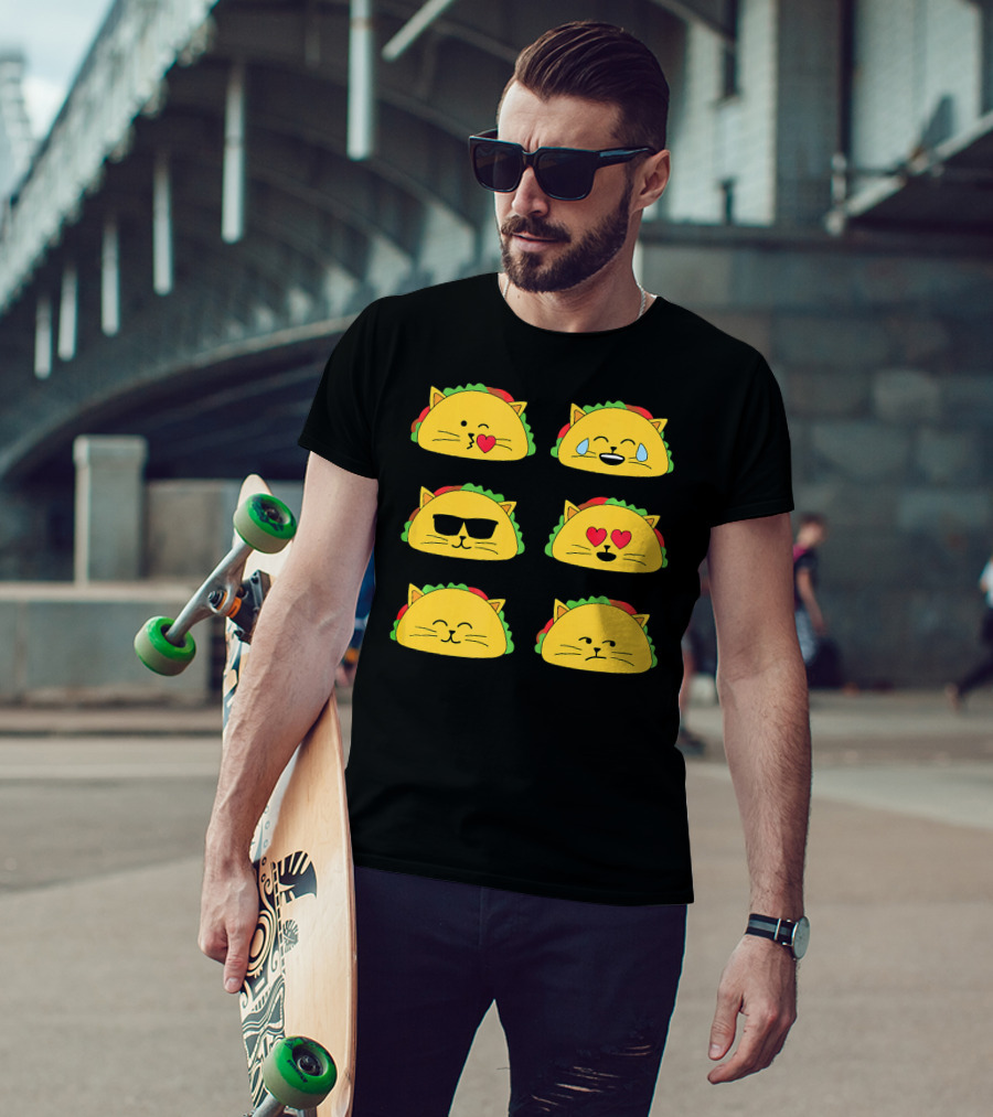 Taco Cat Emoji Faces Tacocat Lover T-Shirt