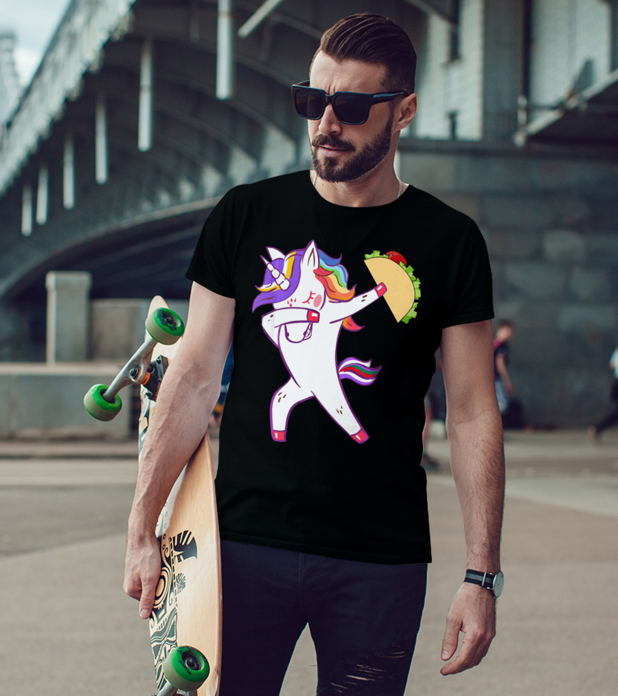 Unicorn Dabbing With Taco Cinco De Mayo T-Shirt