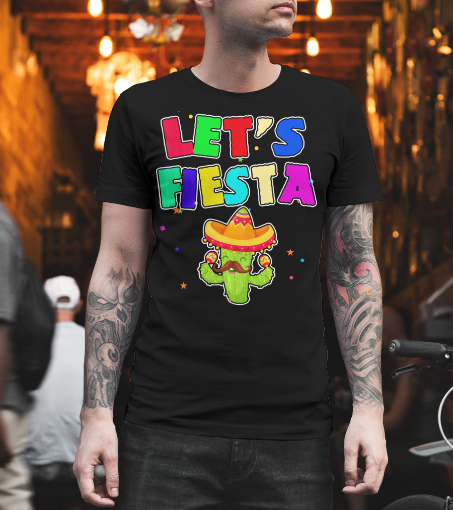 Let's Fiesta Cinco De Mayo Drinko Cactus Sombrero T-Shirt