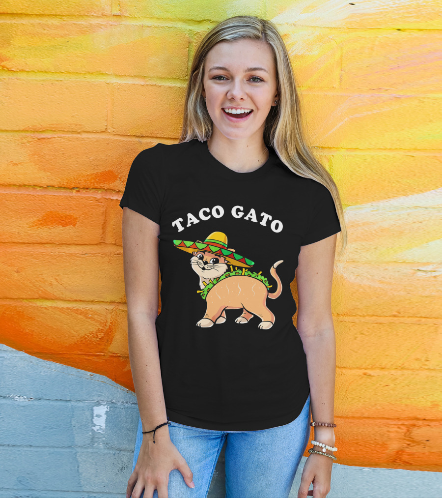 Taco Gato Sombrero Funny Cinco De Mayo Cat T-Shirt