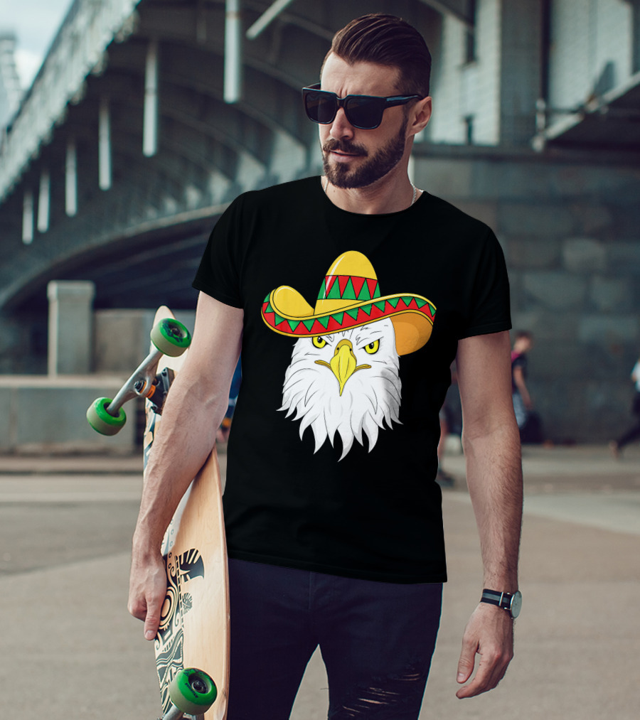 Cinco De Mayo Eagle With Sombrero America Kids T-Shirt