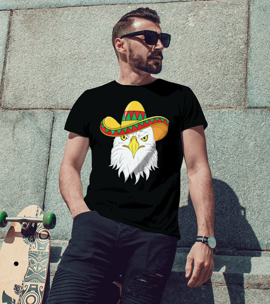 Cinco De Mayo Eagle With Sombrero America Kids T-Shirt