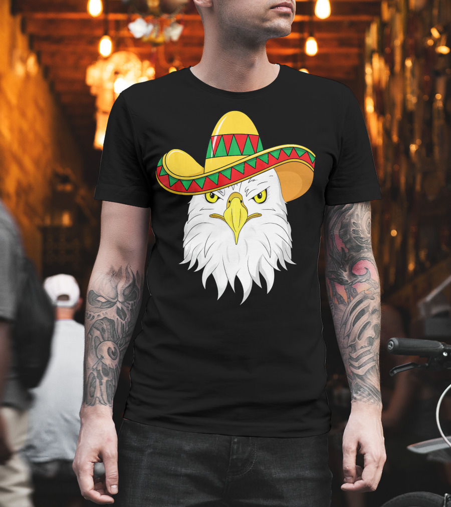 Cinco De Mayo Eagle With Sombrero America Kids T-Shirt