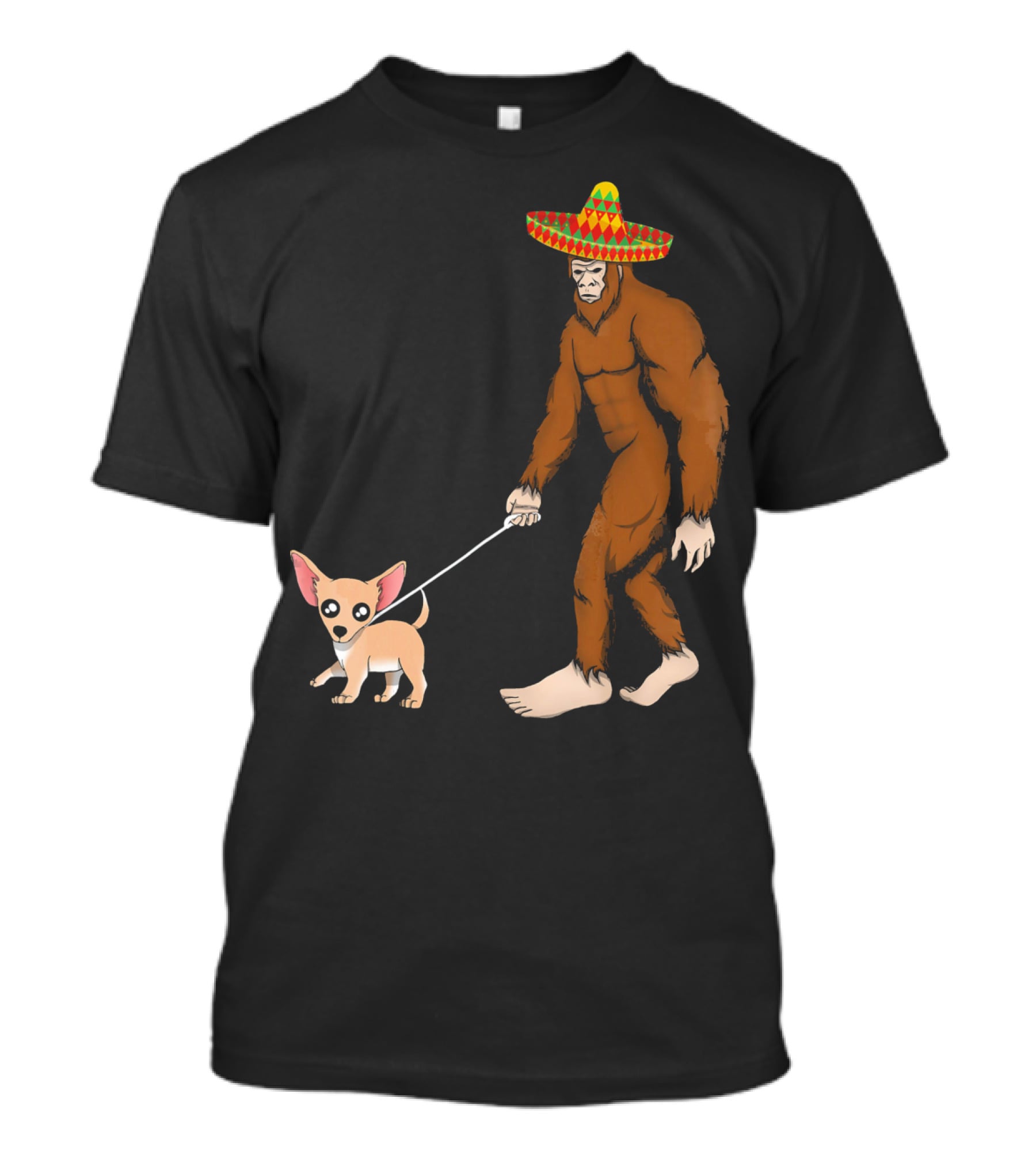 Bigfoot Sombrero And Chihuahua T-Shirt