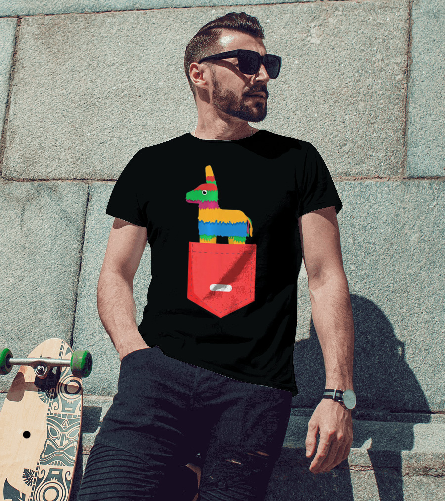 Cinco De Mayo Mexican Pinata In Pocket T-Shirt