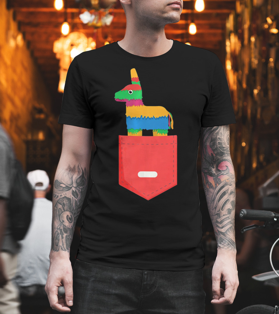 Cinco De Mayo Mexican Pinata In Pocket T-Shirt