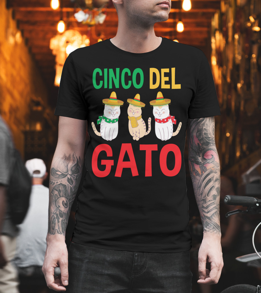 Cinco Del Gato Funny Mexican Cats Sombrero T-Shirt