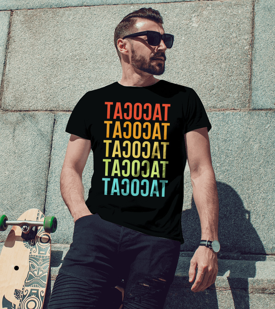 Tacocat Tacocat Tacocat Tacocat Tacocat Spelled Backwards Vintage Taco T-Shirt