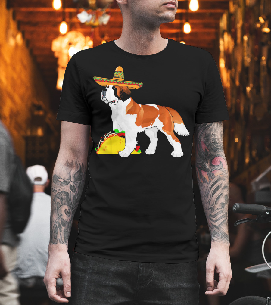 Cinco De Mayo Bernard Sombrero Taco Fun T-Shirt