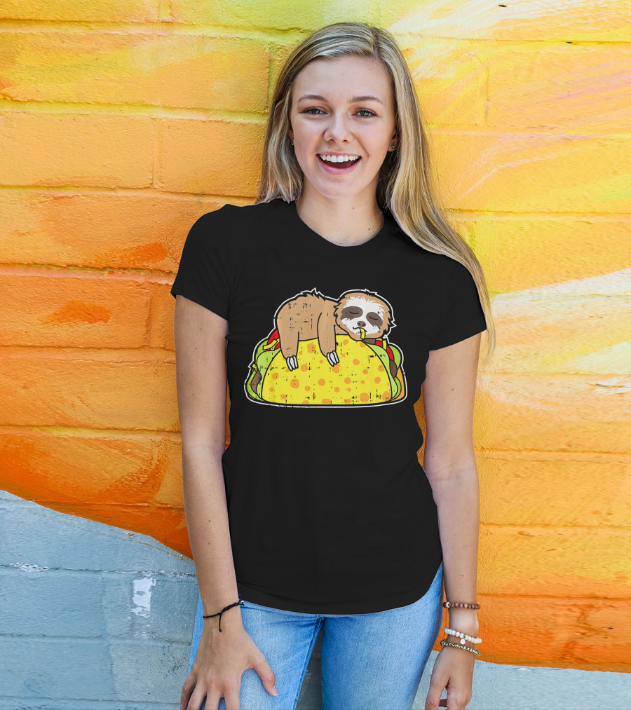 Funny Sloth Taco Cinco De Mayo Tuesday T-Shirt
