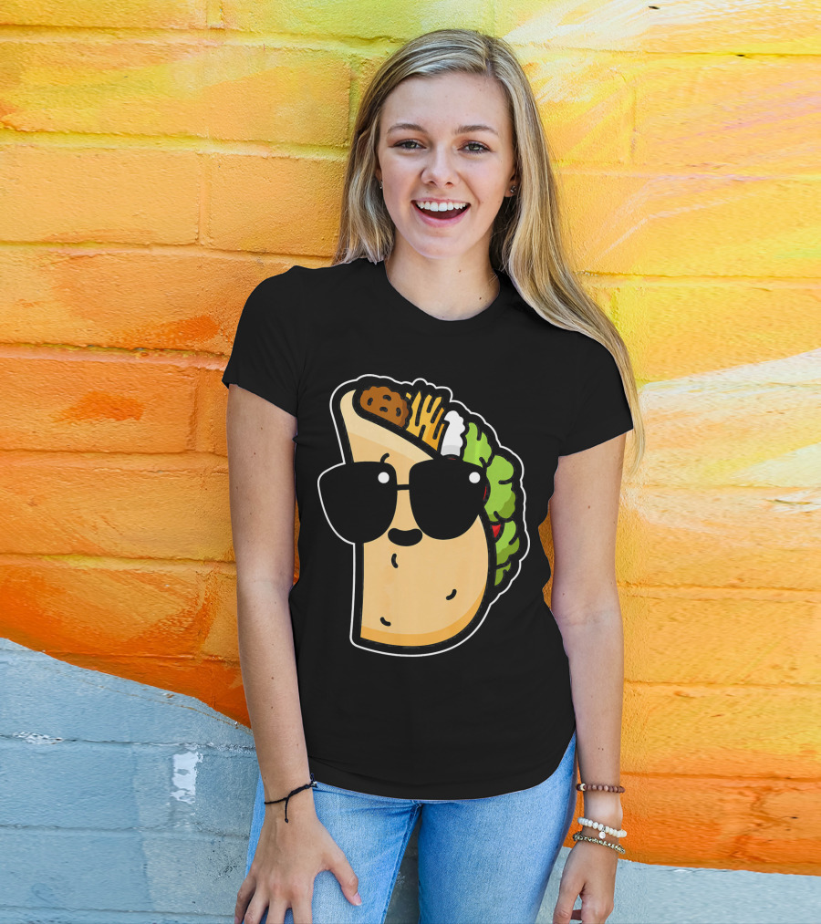 Cool Taco With Sunglasses Funny Cinco De Mayo Food Humor T-Shirt