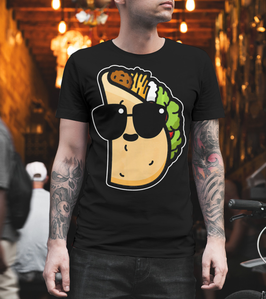 Cool Taco With Sunglasses Funny Cinco De Mayo Food Humor T-Shirt