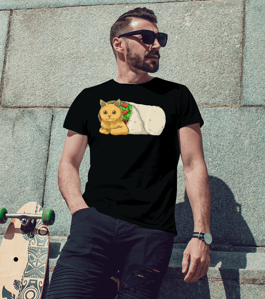 Cat Burrito Mexican Cat Cinco De Mayo Festive Humor T-Shirt