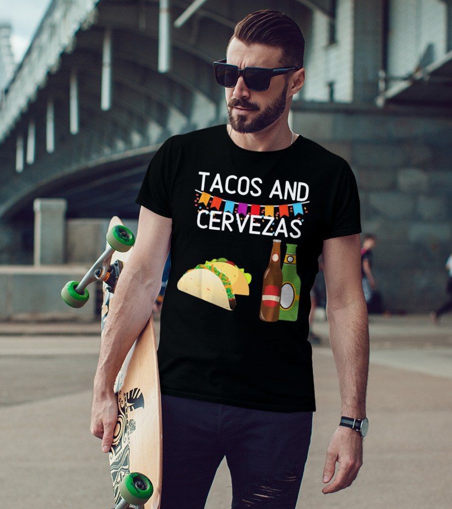 Tacos And Cervezas UberGuber Funny Mexic Beer Fiesta T-Shirt