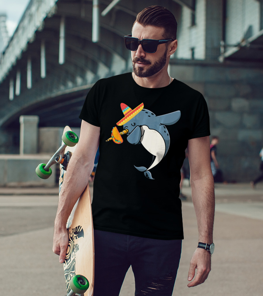 Narwhal Sombrero Taco Cinco De Mayo Funny Narwhal T-Shirt
