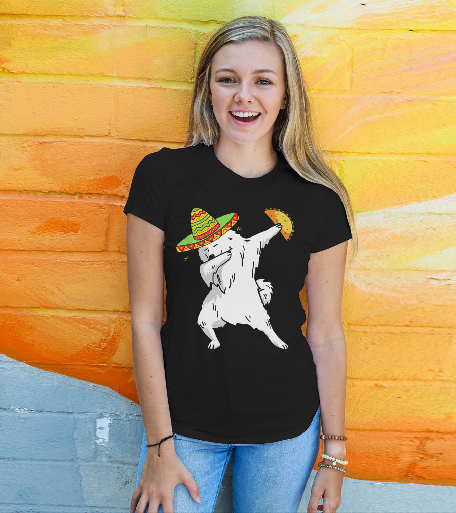 Cinco De Mayo Samoyed Dabbing With Taco And Sombrero T-Shirt