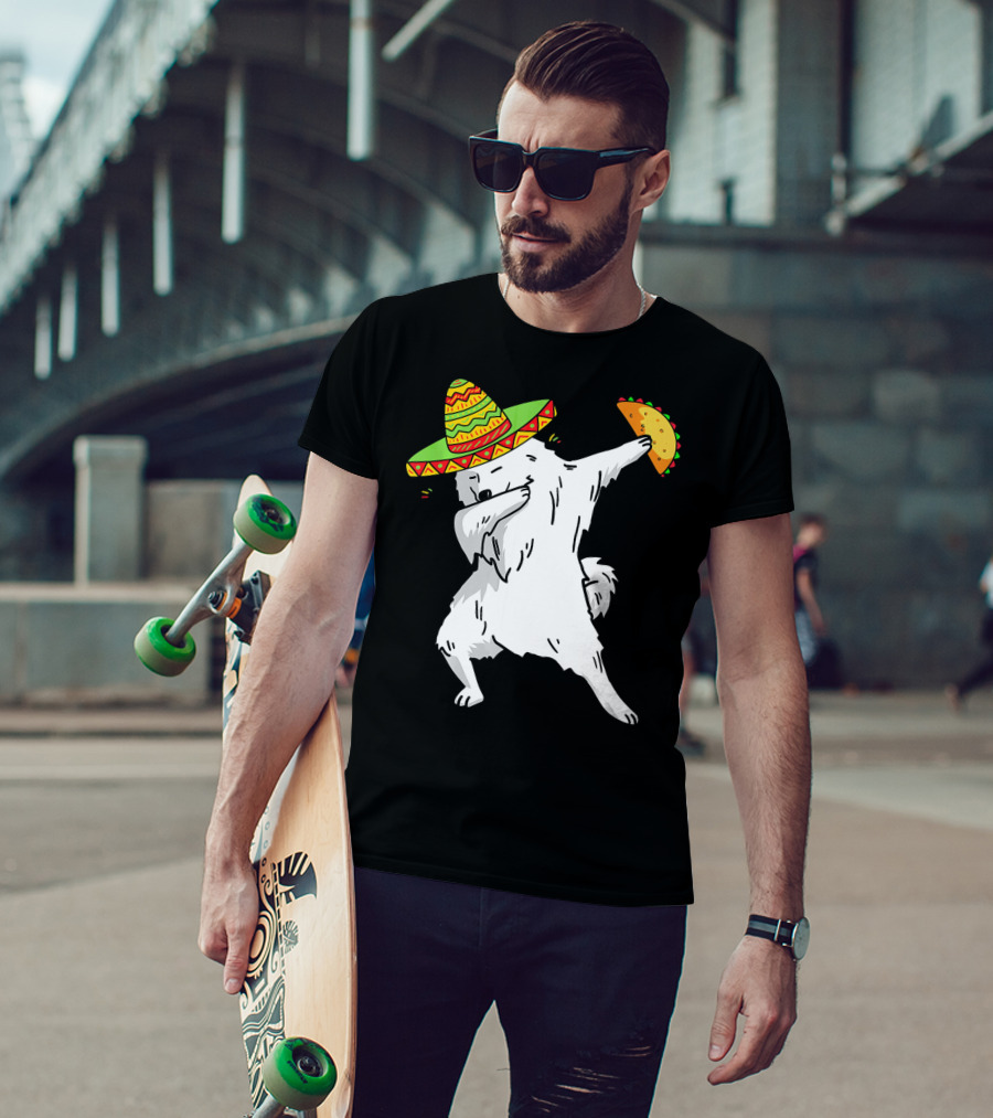 Cinco De Mayo Samoyed Dabbing With Taco And Sombrero T-Shirt