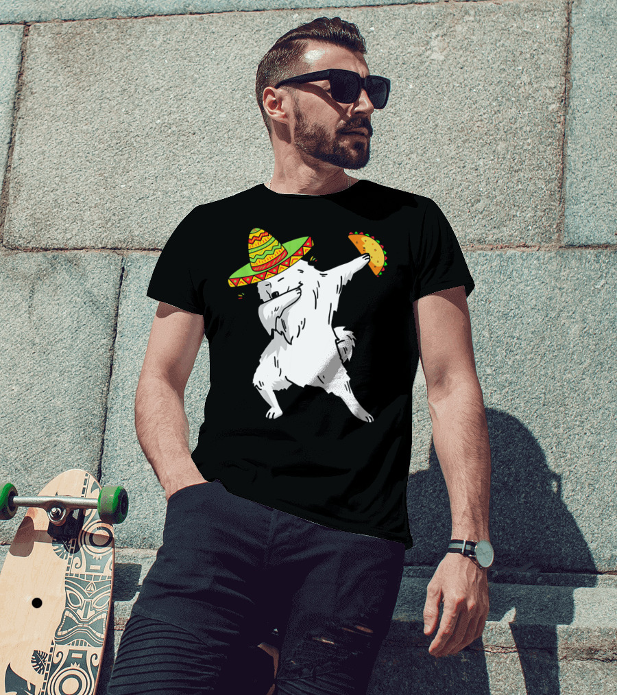 Cinco De Mayo Samoyed Dabbing With Taco And Sombrero T-Shirt