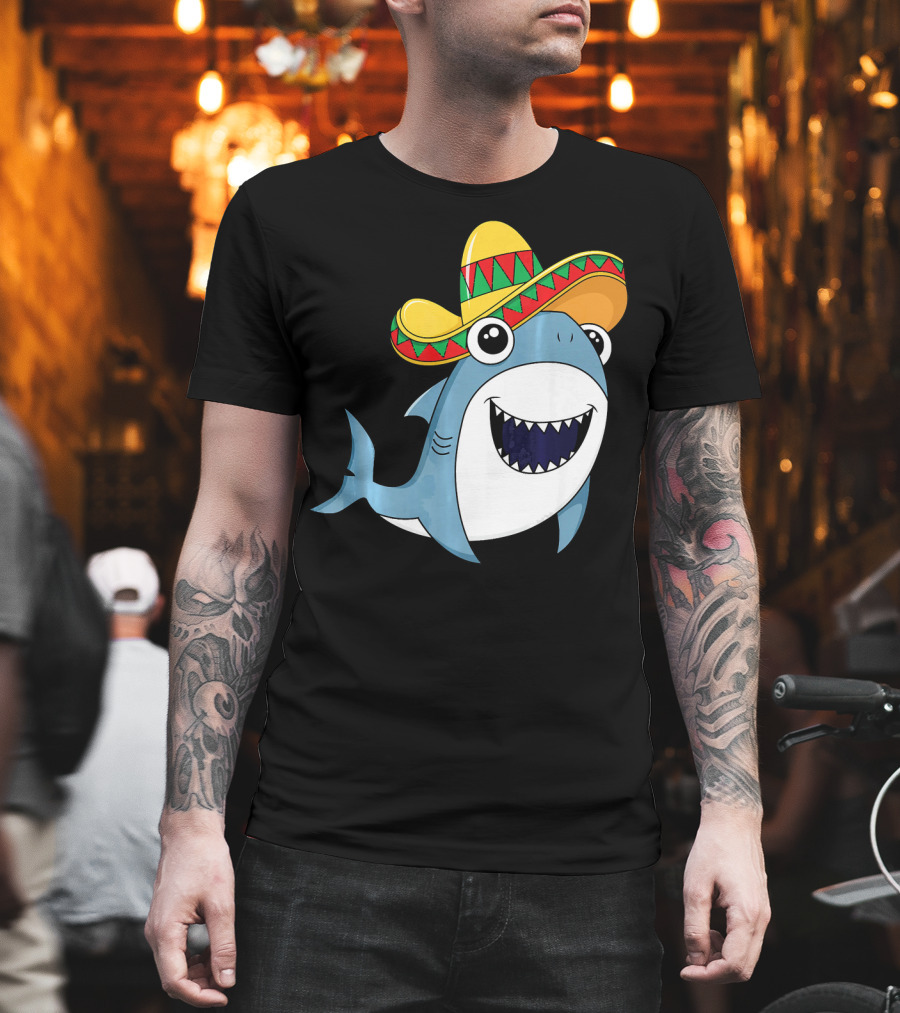 Kids Cinco De Mayo Sombrero Shark Boys Me T-Shirt
