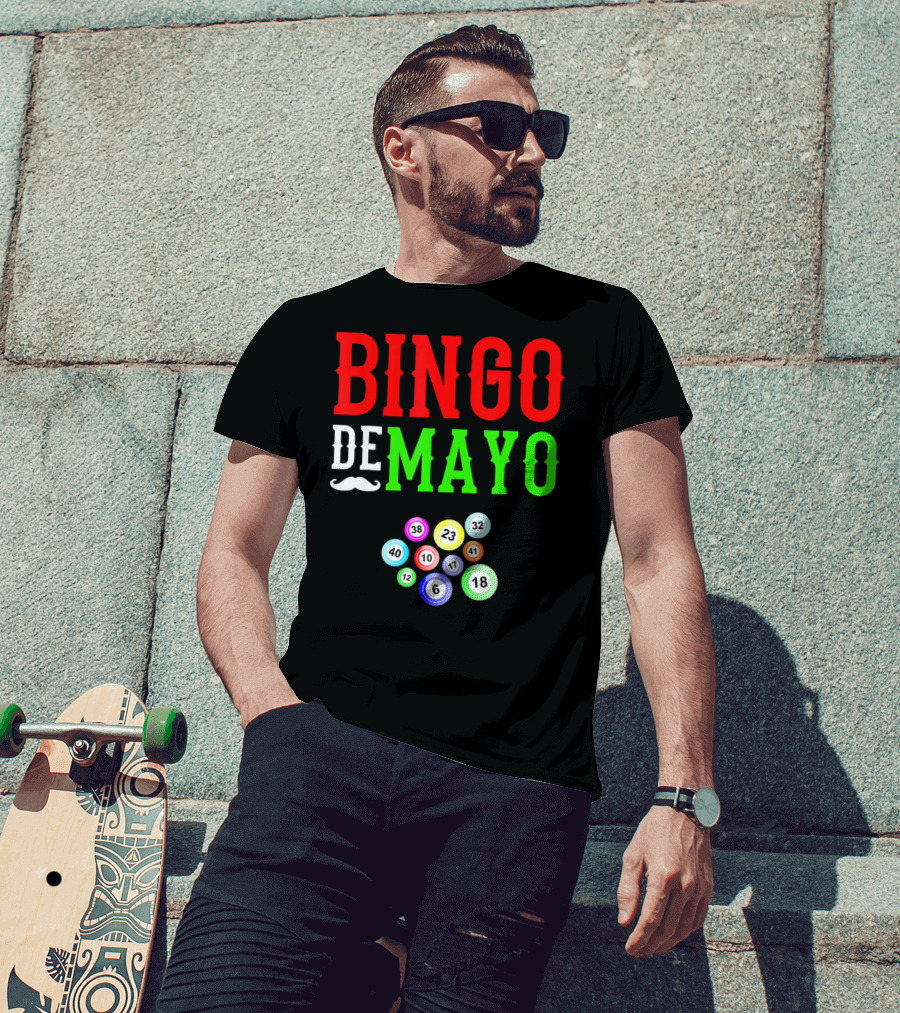 Bingo De Mayo Funny Mexico Bingo Balls T-Shirt
