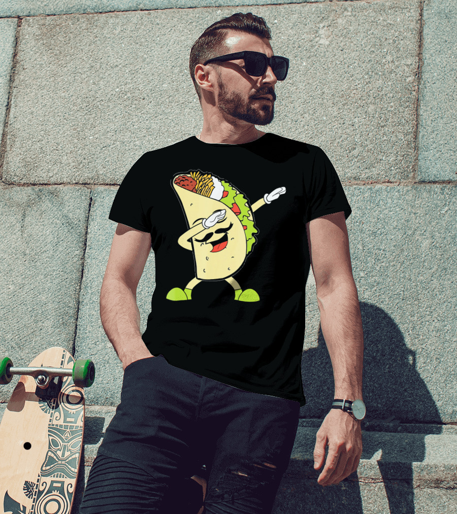 Dabbing Taco With Lettuce And Cheese For Taco Tuesday Or Cinco De Mayo T-Shirt