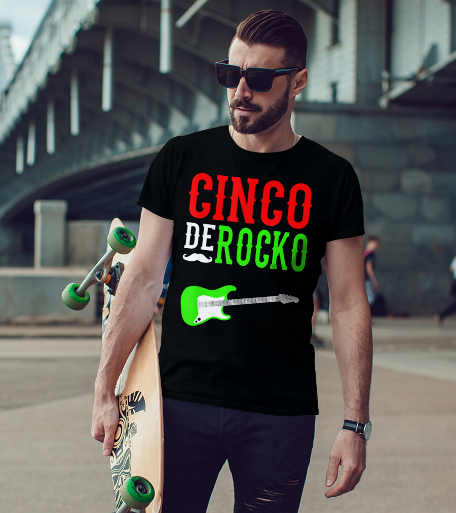 Cinco De Rocko Funny Rock N Roll Mexico T-Shirt