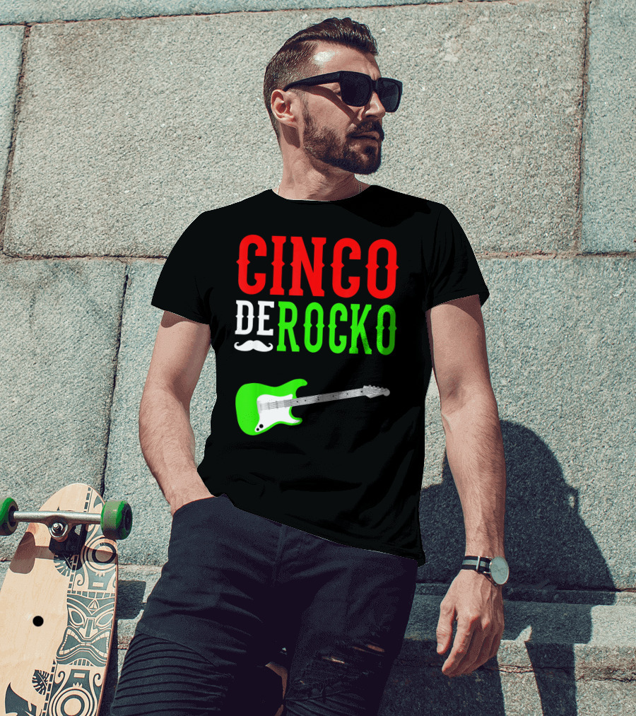 Cinco De Rocko Funny Rock N Roll Mexico T-Shirt