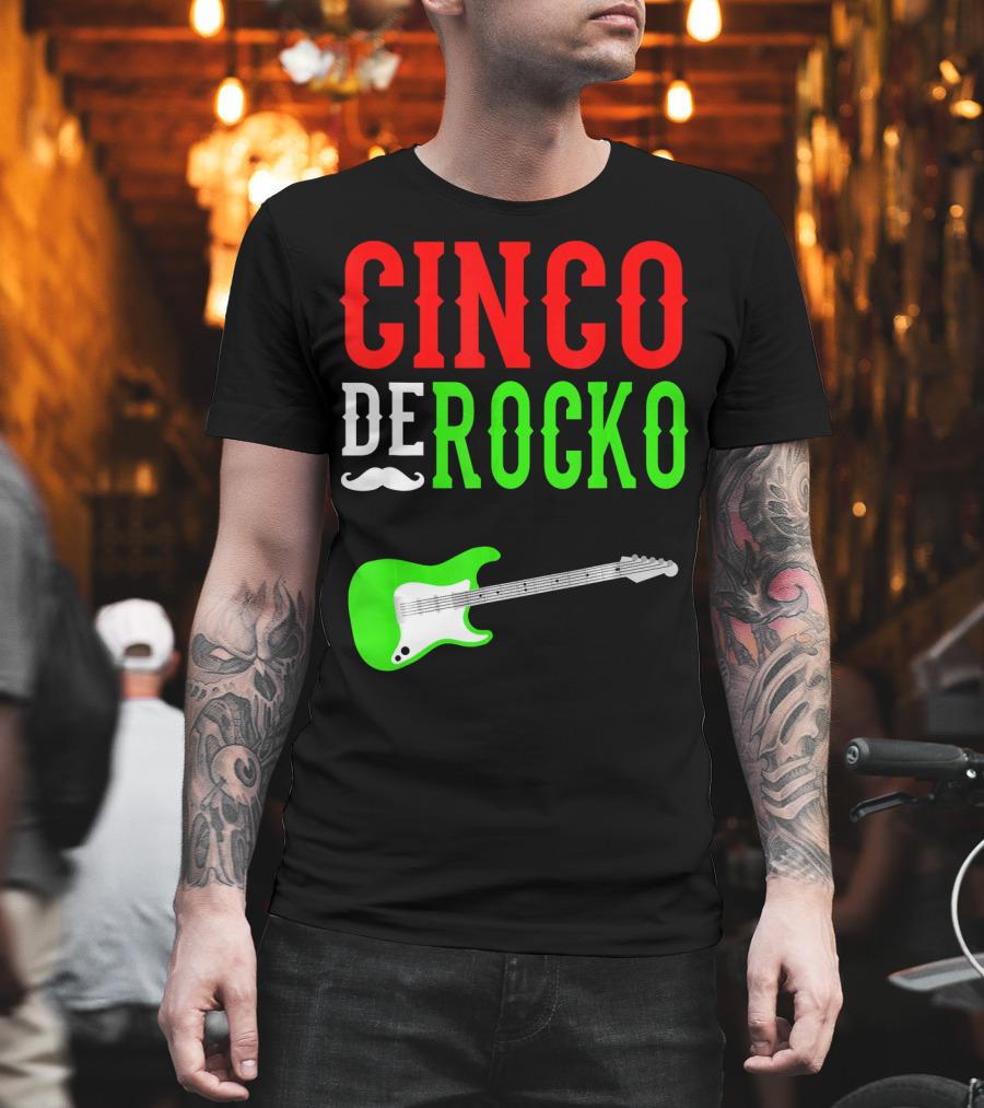 Cinco De Rocko Funny Rock n Roll Mexico T-Shirt