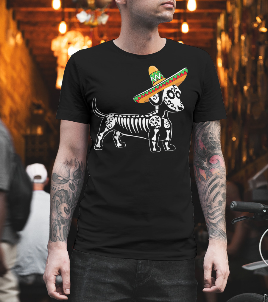 Dachshund Cinco De Mayo Skeleton Dog Sombrero Mom Pet Do T-Shirt
