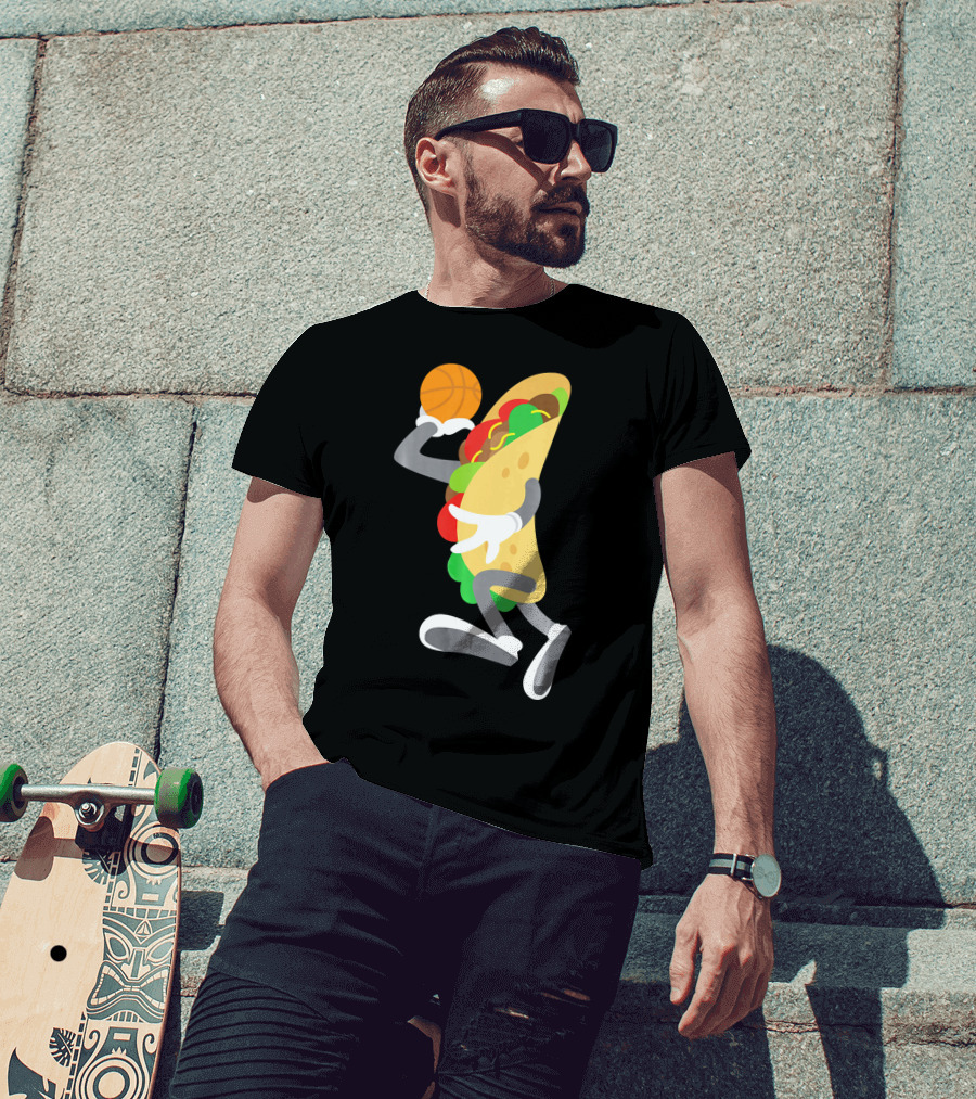 Cinco De Mayo Taco Dunking Basketball Fun T-Shirt