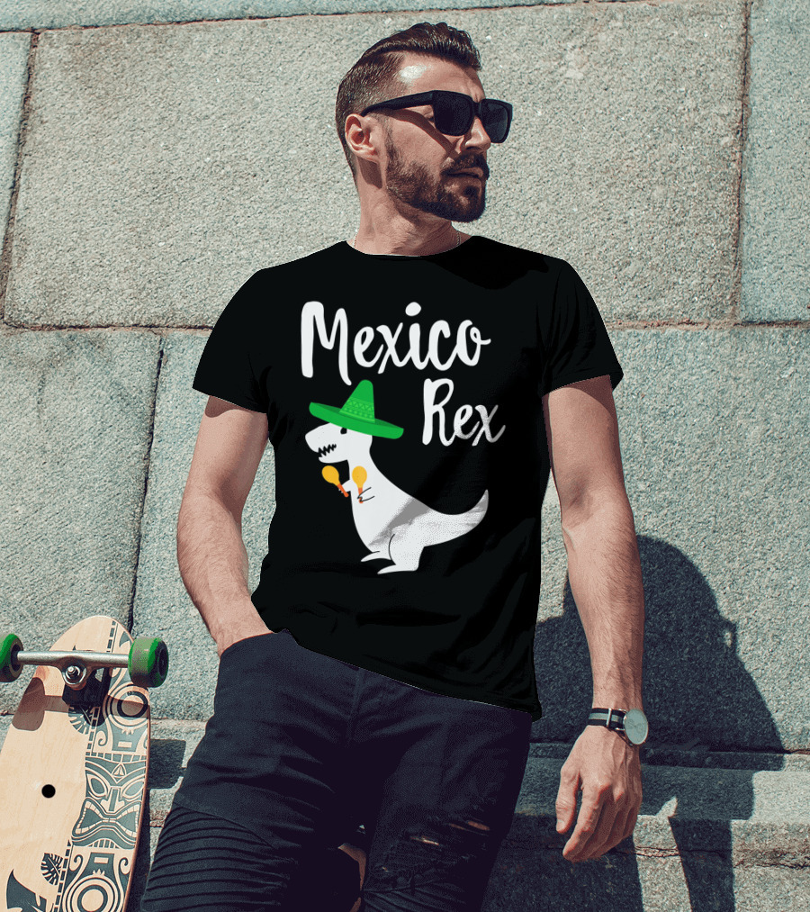 Mexico Rex Sombrero Maracas Cute Dinosaur Pun T-Shirt