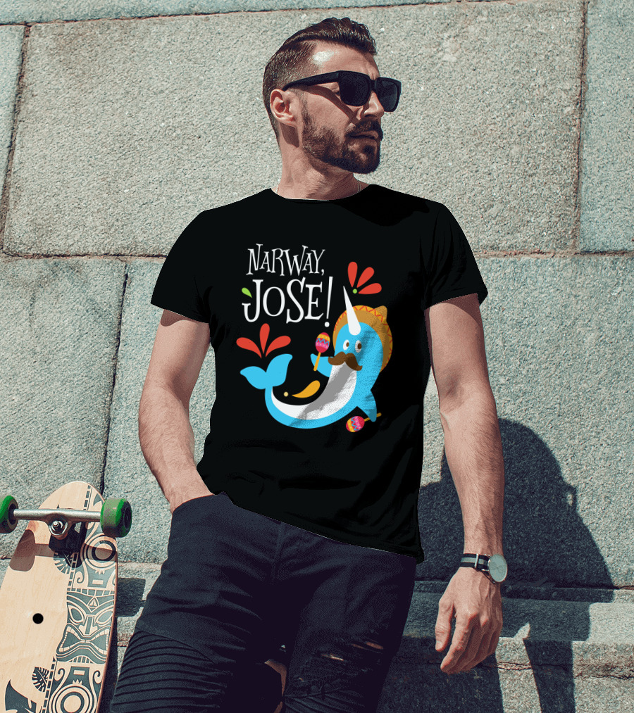 Narway Jose Narwhale Sombrero Maracas Fiesta Fun T-Shirt