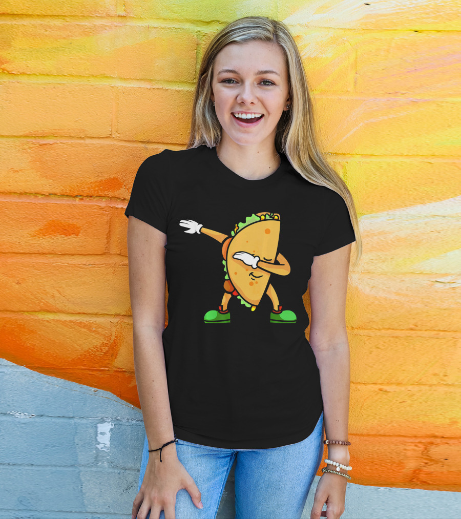 Funny Dabbing Taco Mexican Cinco De Mayo Fiesta T-Shirt