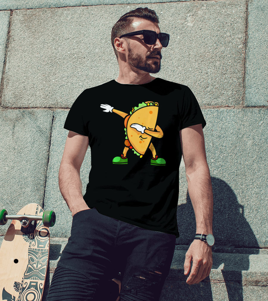 Funny Dabbing Taco Mexican Cinco De Mayo Fiesta T-Shirt