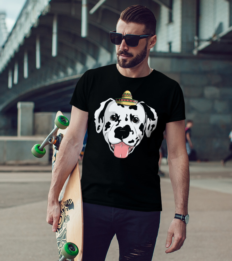 Dalmatian Dog Sombrero Fiesta Cinco De Mayo Fun T-Shirt