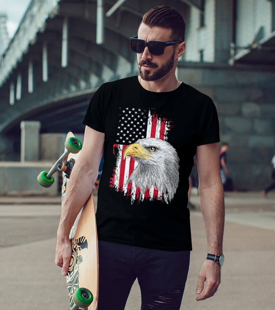 USA Bald Eagle American Flag Independence Day Fourth Of July T-Shirt
