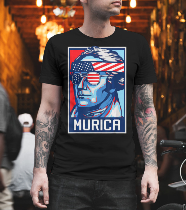 Murica Alexander Hamilton 4th of July American Flag Sunglasses T-Shirt Murica Alexander Hamilton 4th of July American Flag Sunglasses T-Shirt
