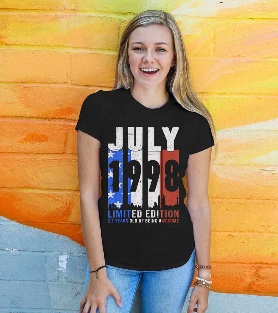 July 1998 American Flag 21 Years Old Of Being Awesome T-Shirt