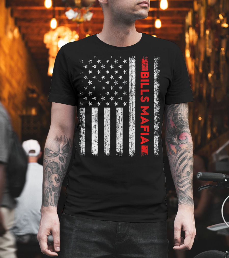 American Flag Bills Mafia Patriotic Buff T-Shirt