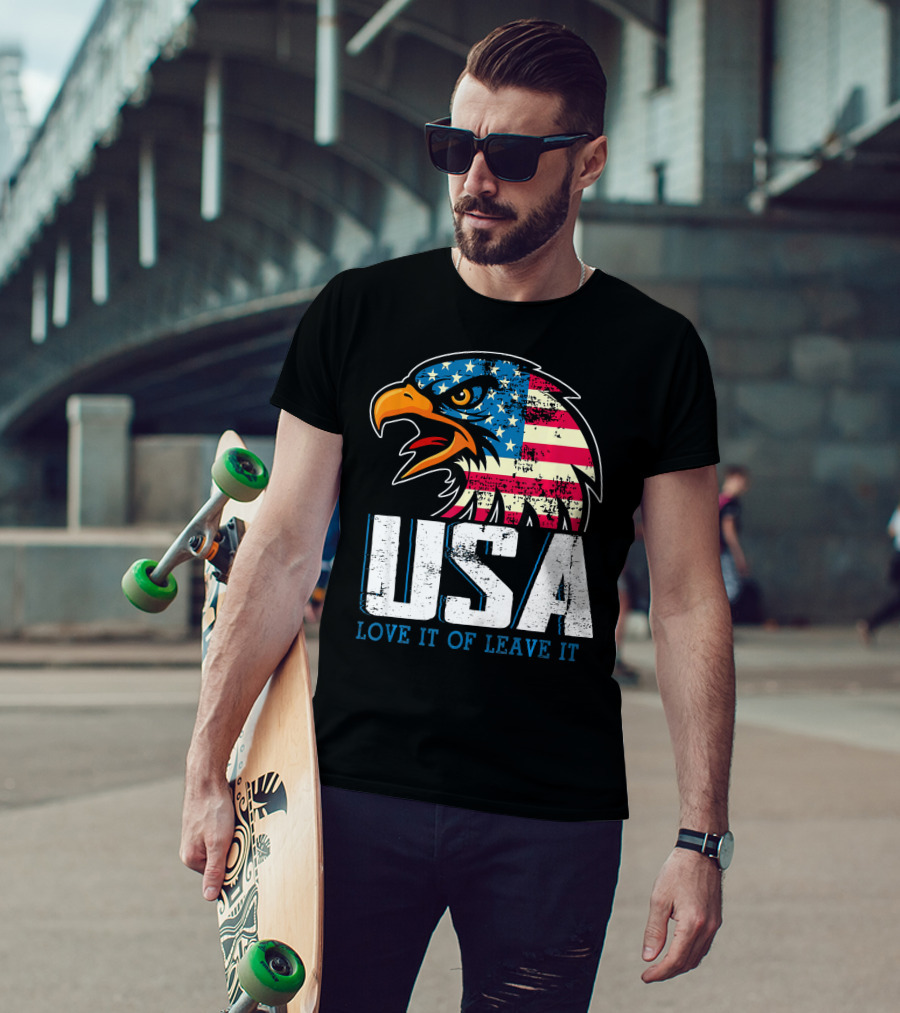 USA Eagle Love It Or Leave It America T-Shirt