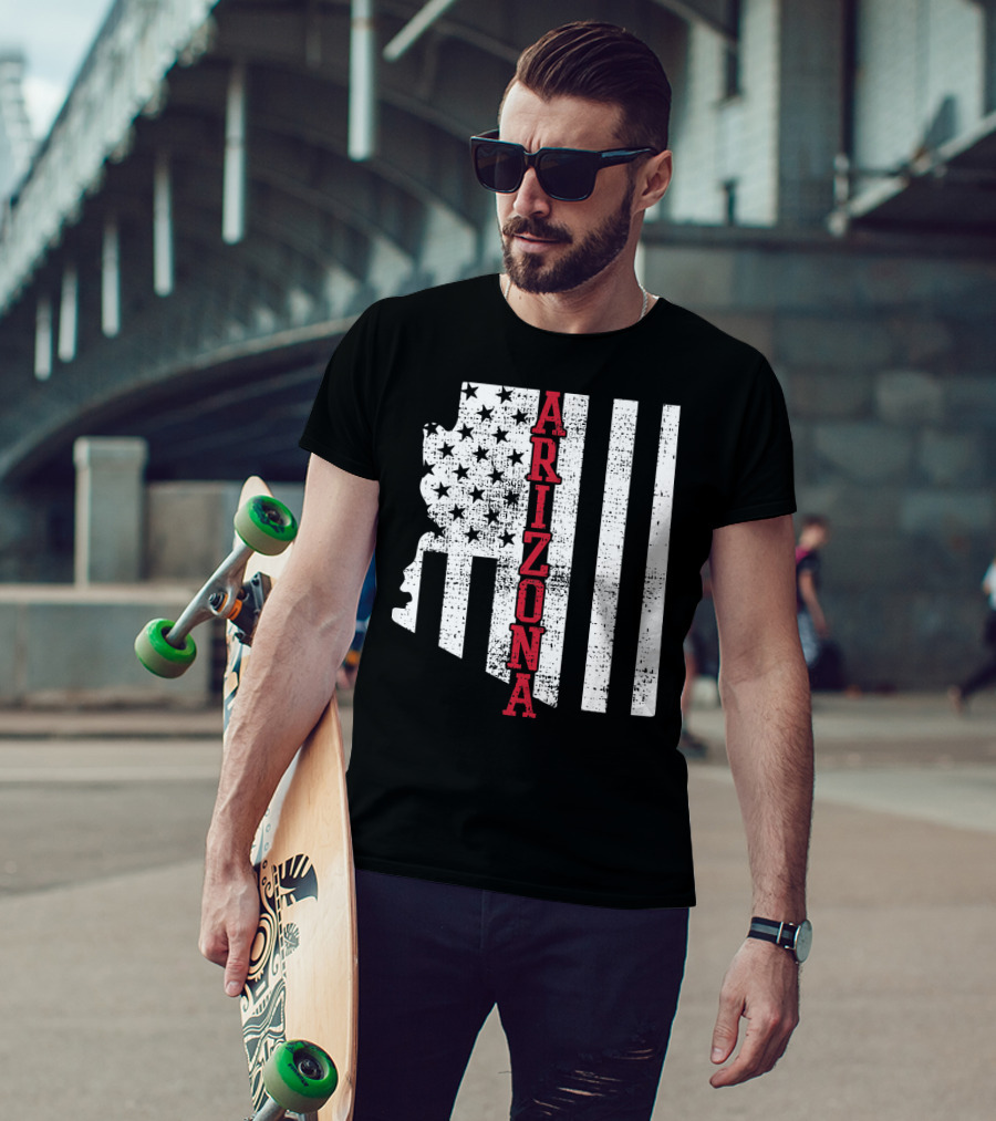 Arizona State Vintage USA Flag Patriotic T-Shirt