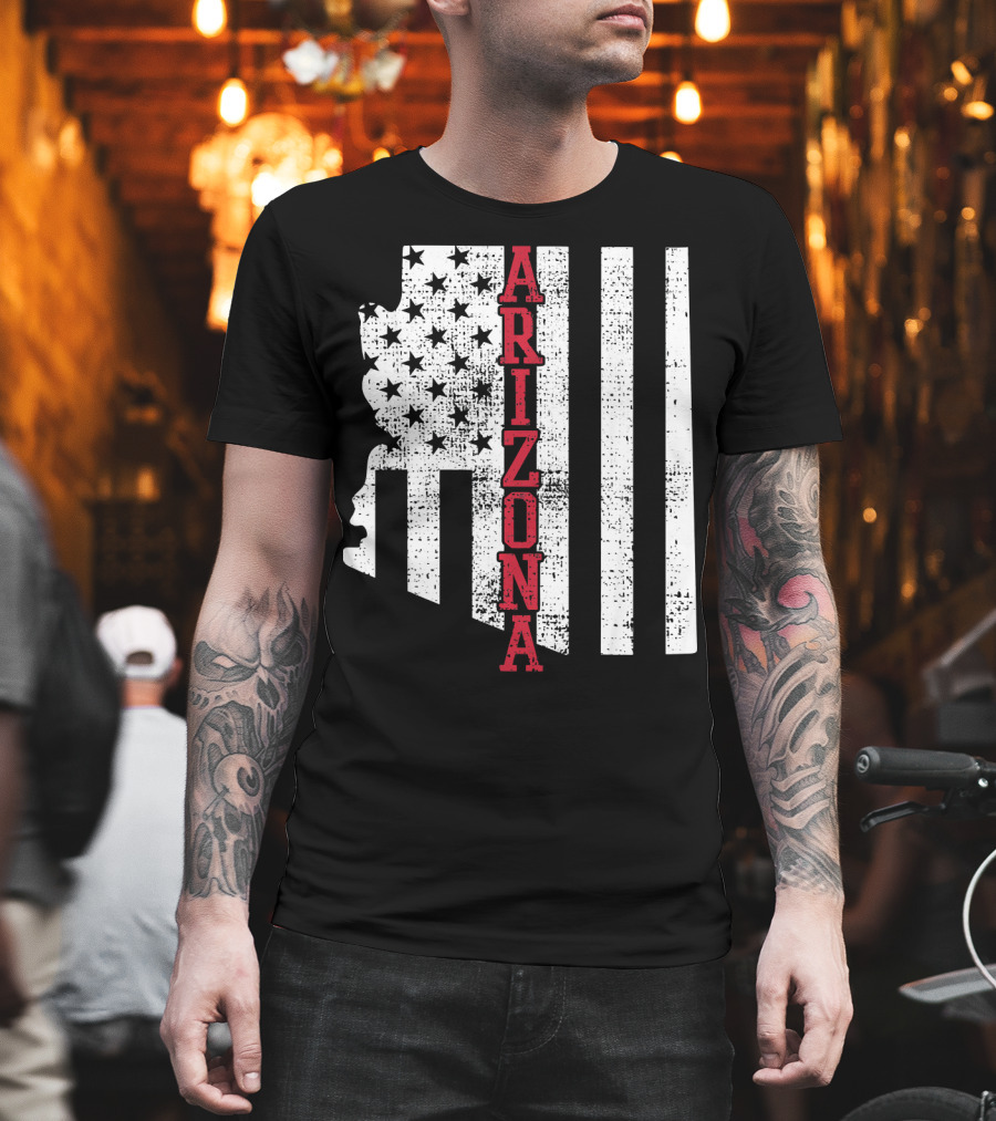 Arizona State Vintage USA Flag Patriotic T-Shirt
